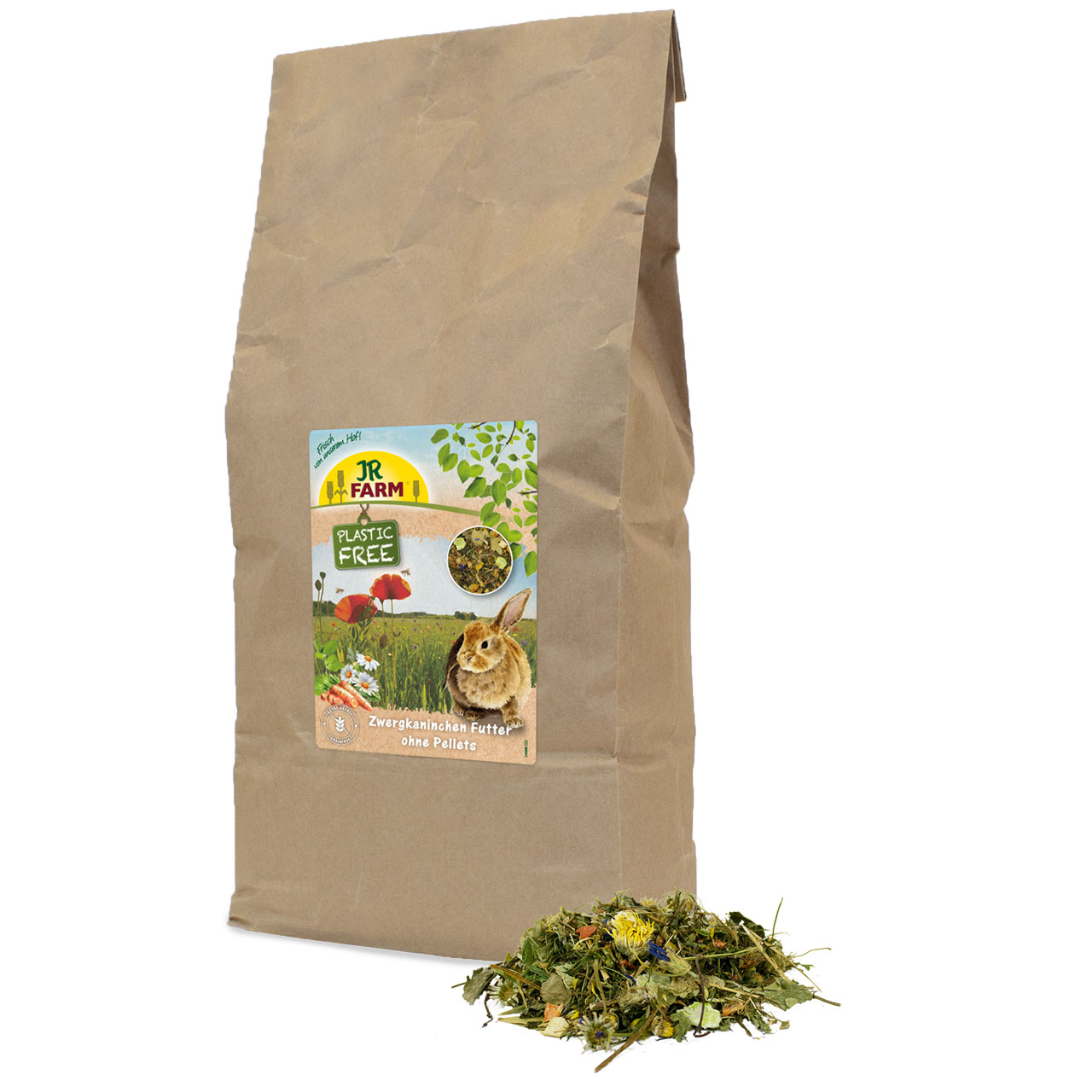 JR פלסטיק־פרי מזון לארנבים ננסיים ללא תוספים 2 ק"ג (24664)