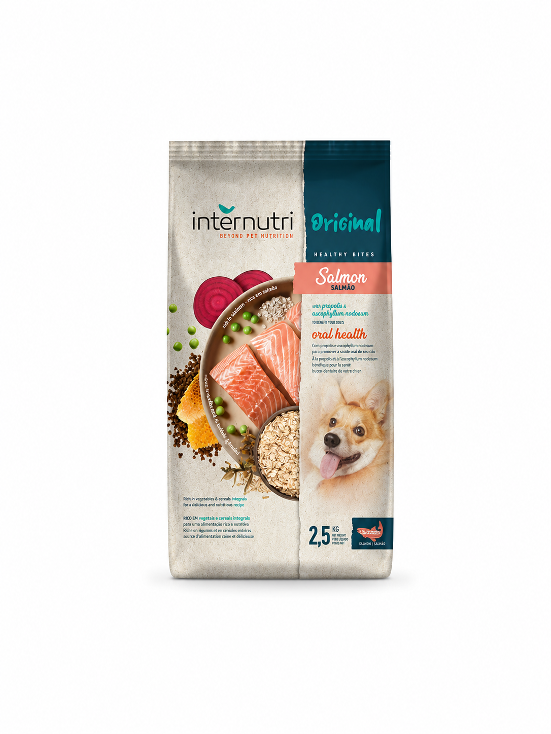 INTERNUTRI ORIGINAL DOG SALMON אינטר נוטרי סלמון לכלב 2.5 ק"ג